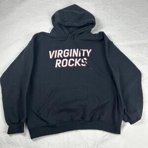 Virginity Rocks Hoodie Sweatshirt Mens M Black Danny Duncan Pullover